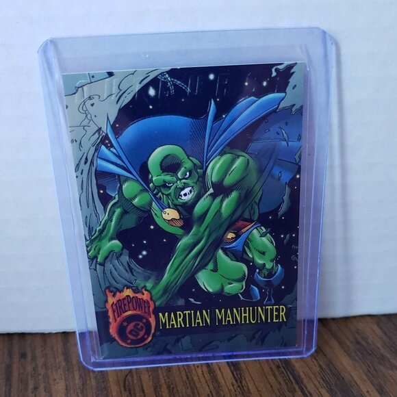 1996 DC Comics Martian Manhunter #4 Outburst Firepower Embossed Card - Picture 1 of 3